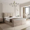 A bedroom scene with a bed, nightstand, and window. Produktbild-Vorschau