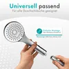 A hand holding a shower head, with another hand holding a hose attachment, demonstrating how to connect them. Anteprima dell’immagine prodotto