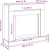 A diagram showing the dimensions of a fireplace surround. Podgląd zdjęcia produktu