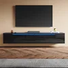 Szafka TV SONNI czarna wysoki połysk 180 x 35 x 30cm Podgląd zdjęcia produktu 2