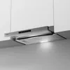 A modern kitchen environment with a stainless steel range hood installed under white cabinets. Náhľad obrázku produktu