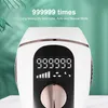 Close-up of a white and rose gold IPL hair removal device with a digital display. Podgląd zdjęcia produktu