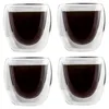 Four double-walled glass espresso cups filled with coffee. Anteprima dell’immagine prodotto