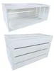 Two views of white wooden crates against a white background. Produktbild-Vorschau
