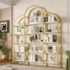 MODFU Vitrine Ouverte avec Cadre en Métal Doré et 5 Niveaux Voir les images du produit 3
