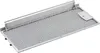 A metal mesh filter with a silver frame and a white plastic handle. Voir les images du produit