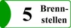 A sign with the number 5 and the German word for 'burning points' or 'light points'. Produktbild-Vorschau
