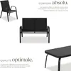 Salon de jardin NORA pour 4 personnes avec table - noir Voir les images du produit 3