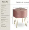 Tabouret avec coffre de rangement aspect velours Voir les images du produit 6