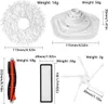 A collage of vacuum cleaner replacement parts with dimensions and weights indicated. Produktbild-Vorschau