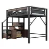 Letto a soppalco Merax 140x200 cm con vano scala e armadio, Anteprima dell’immagine prodotto 9