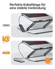 Comparison of two docking station setups, highlighting cable length and stability. Produktbild-Vorschau