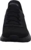 A front view of a black Skechers sneaker. Voir les images du produit