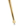 A close-up view of the bottom of a golden chair leg with an adjustable foot. Produktbild-Vorschau
