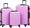 vidaXL Set di trolley rigidi 3 pezzi. ABS rosa Anteprima dell’immagine prodotto 7
