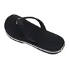 A single black flip-flop with white trim, presented on a white background. Produktbild-Vorschau
