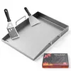 Edelstahl Grillplatte mit Grillspachtel Plancha Set für Produktbild-Vorschau 3