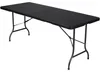 Perel klaptafel 180x75 cm, met een rotanlook, zwart. Productafbeelding-voorbeeld 1