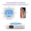 A size comparison chart showing a CD player next to an iPhone Xs Max, with dimensions provided. Produktbild-Vorschau