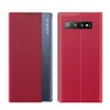 A red flip case for a smartphone, shown from the front and back. Produktbild-Vorschau
