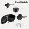 Wiltec 2v1 Dutch Oven 32 x 26 x 16 cm liatinový grilovací Náhľad obrázku produktu 6