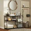 A console table with various decorative items and storage solutions in a hallway or living room setting. Podgląd zdjęcia produktu