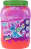 A large plastic container of neon slime with a dragon illustration and various feature icons. Náhled obrázku produktu