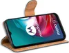 A flip case for a Motorola smartphone is shown open, displaying the phone's screen. Náhľad obrázku produktu