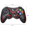 A black and red game controller with dimensions indicated by measurement lines and text. Produktbild-Vorschau