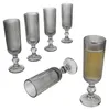 Agata 6x Sektgläser 130ml grau Relief Sekt-Flöte Prosecco Produktbild-Vorschau 1