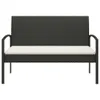 vidaXL Banc de jardin avec coussins Noir 105 cm Poly rotin Voir les images du produit 3