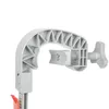 Close-up of a gray plastic skimmer clamp with a red lever visible at the bottom. Produktbild-Vorschau