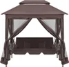 vidaXL Pavillon Umwandelbare Schaukelbank Kaffeebraun Produktbild-Vorschau 9