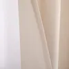 A close-up view of a beige curtain, showing its texture and seam. Produktbild-Vorschau