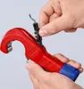 Hands operating a red pipe cutter. Produktbild-Vorschau
