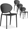 Homestyle4u Gartenstuhl WM schwarz 4er Set stapelbar Produktbild-Vorschau 3