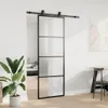 vidaXL Posuvné dveře s kováním černé 76x205 cm sklo ESG Náhled obrázku produktu 3