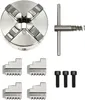 A set of lathe chucks and accessories laid out on a white background. Podgląd zdjęcia produktu