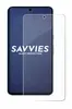 A screen protector is placed on top of a smartphone. Produktbild-Vorschau