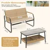 COSTWAY Gartenmöbel, 2-Sitzer Gartenbank mit Couchtisch & Produktbild-Vorschau 3