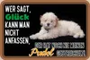 vianmo Holzschild 12x18 cm Glück nicht anfassen Pudel Hund Produktbild-Vorschau 1