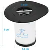 A vacuum cleaner filter with dimensions indicated. Produktbild-Vorschau