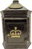 Retro Crown Post Box Briefkasten aus Metall in schwarz Produktbild-Vorschau 3