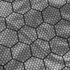 A close-up view of a black hexagonal pattern on a light-colored fabric. Voir les images du produit