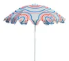Sonnenschirm Strandschirm UV 30+ Balkonschirm blau Kreise Produktbild-Vorschau 1
