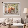 MuchoWow® Wandteppich Wandbehang Schottisches Hochlandrind Produktbild-Vorschau 5