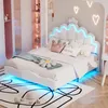 140 x 200cm Lit double plat, lit de princesse en forme de Voir les images du produit 2