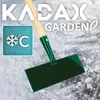 A snow shovel is shown on a surface covered with snow and ice. Produktbild-Vorschau