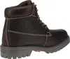 A side view of a brown leather boot with a gray sole. Produktbild-Vorschau