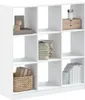 vidaXL Knihovna bílá 102x32x108 cm Materiál na bázi dřeva Náhled obrázku produktu 2